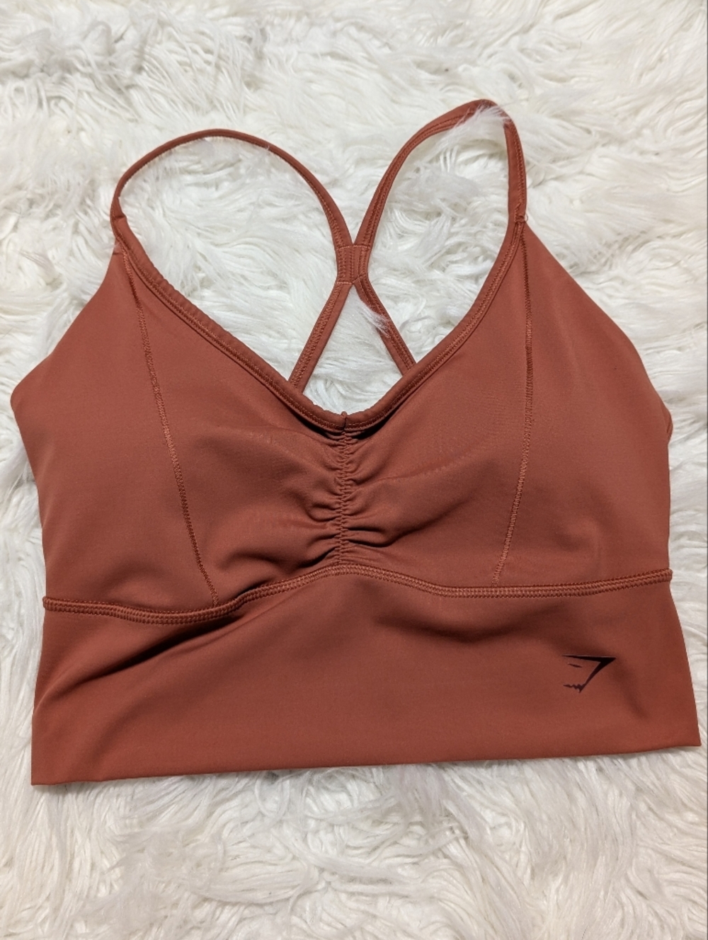 Gymshark Terra Cotta Cross-Back Seamless Sports Bra